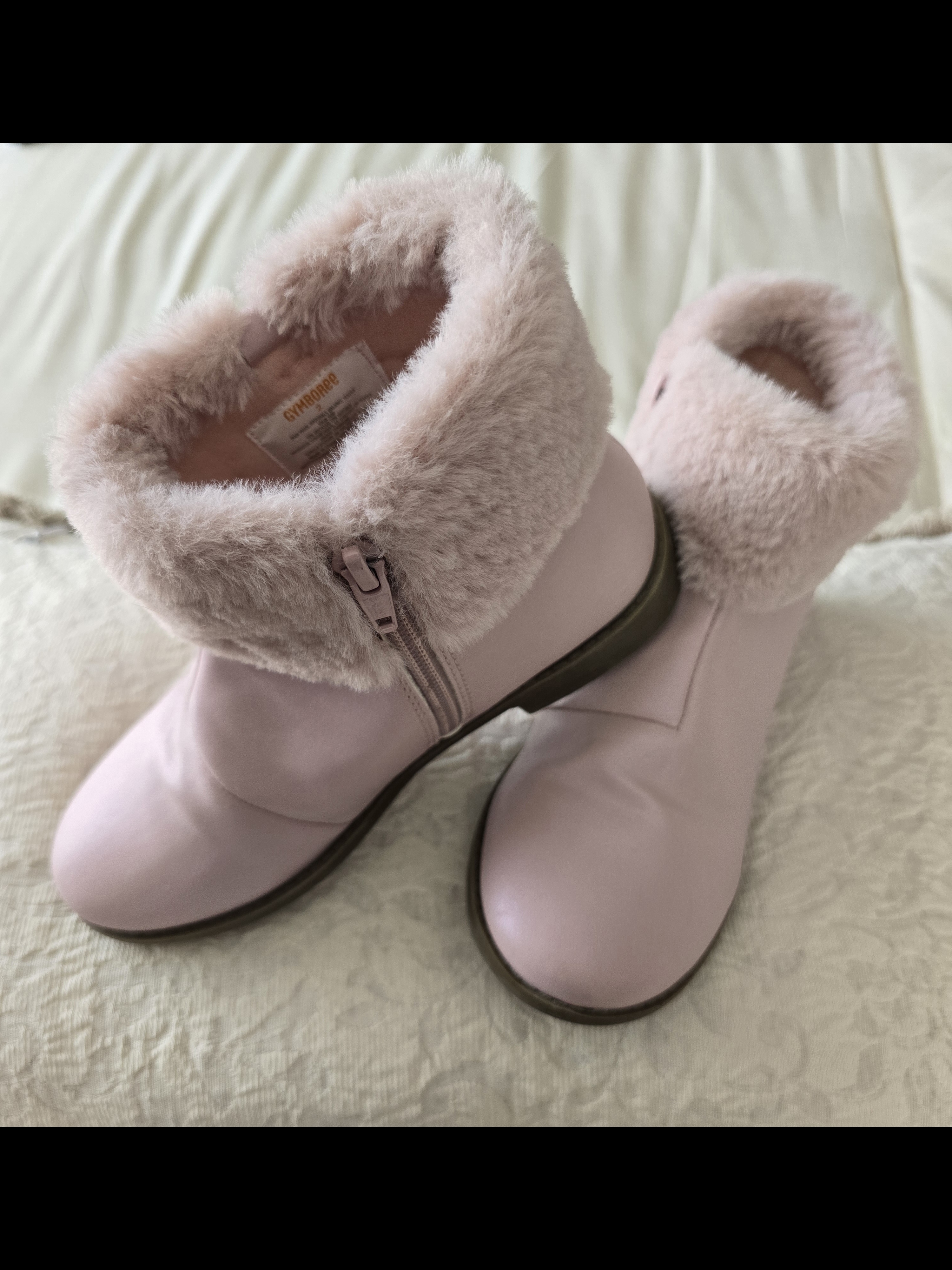 Gymboree Pink Fashion Boots W/Fur - Girly Barbiecore - Girls Sz 2 - Excellent